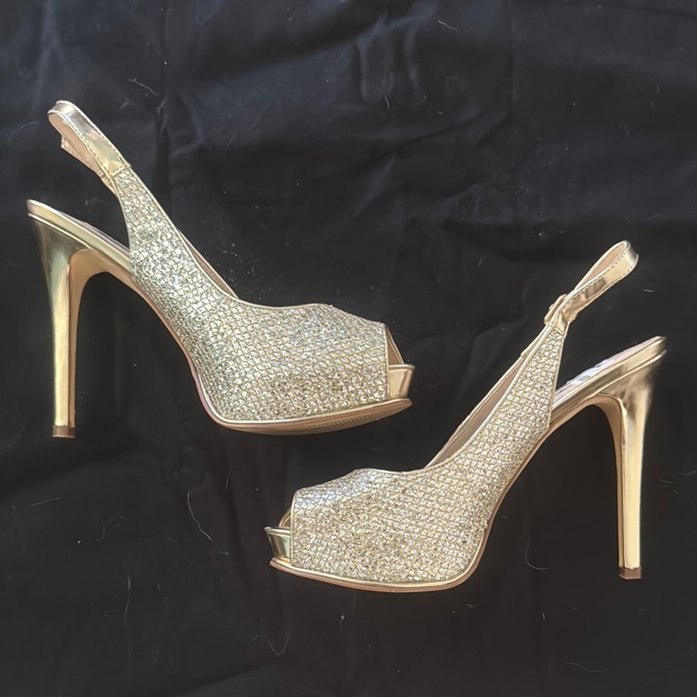 Guess Gold Stiletto Heels for Special Occasions